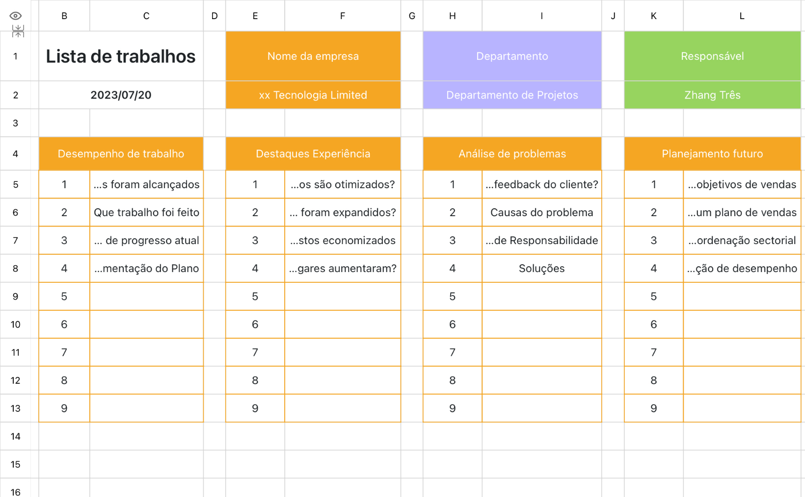 Tabela de trabalho 1